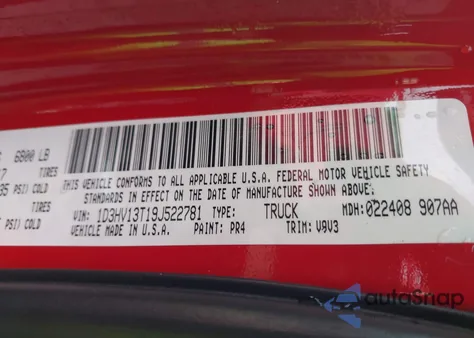 2009 Dodge Ram 1500 from USA, damaged, VIN 1D3HV13T19J522781